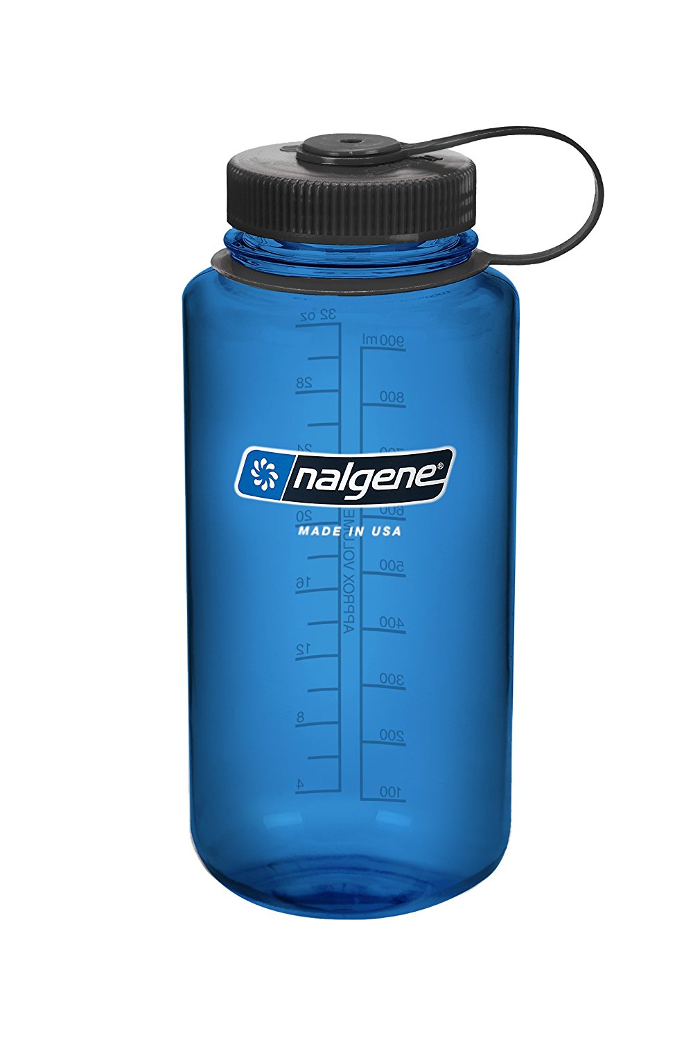 Nalgene Wide Mouth Water Bottle, 32 oz (Blue w/ Black Lid) eBay