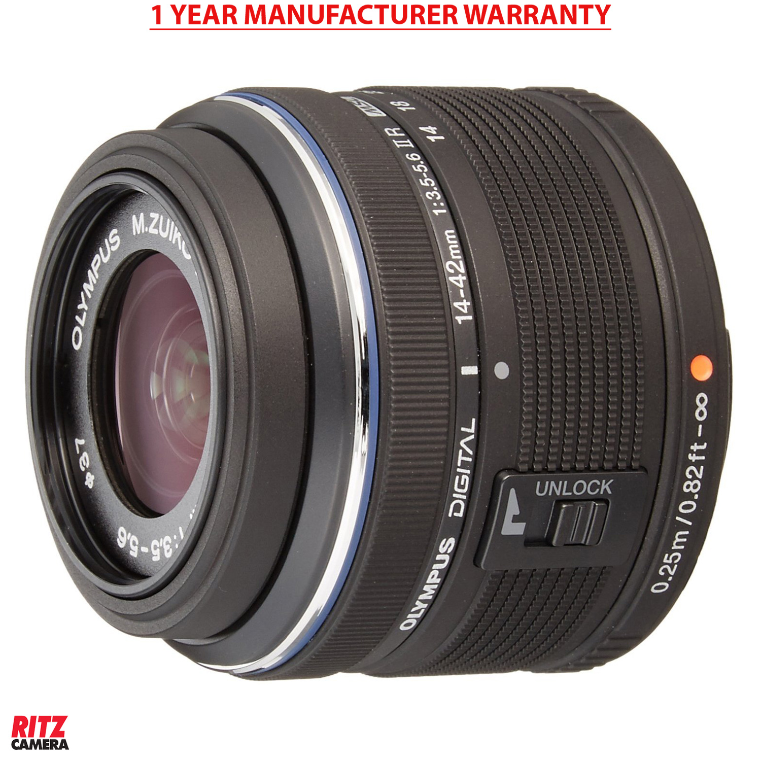 Olympus M Zuiko 14 42mm F 3 5 5 6 Ii R Lens For Four Thirds Black New Ebay