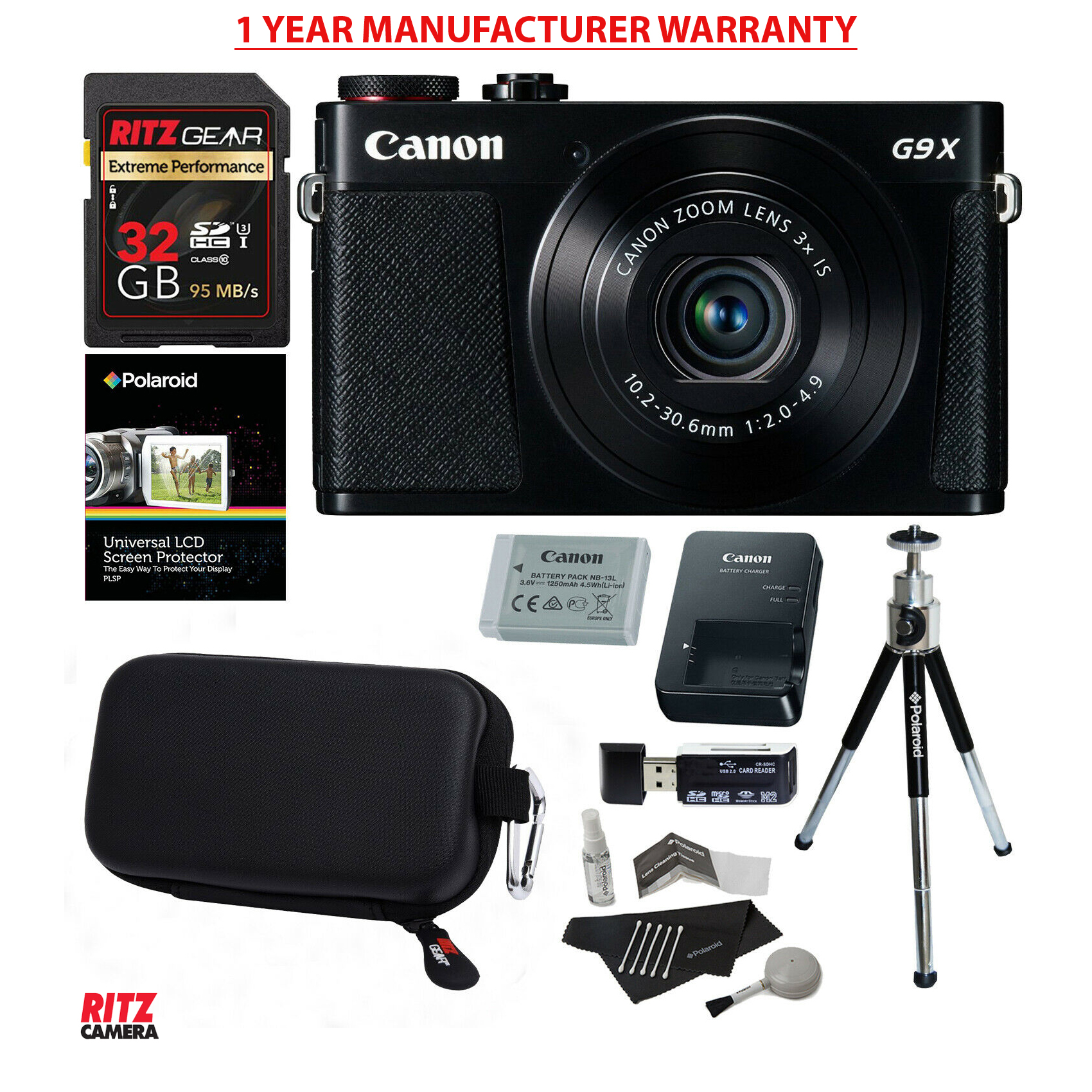 Canon PowerShot G9x Mark II Digital Camera with 3x Zoom and Accessory