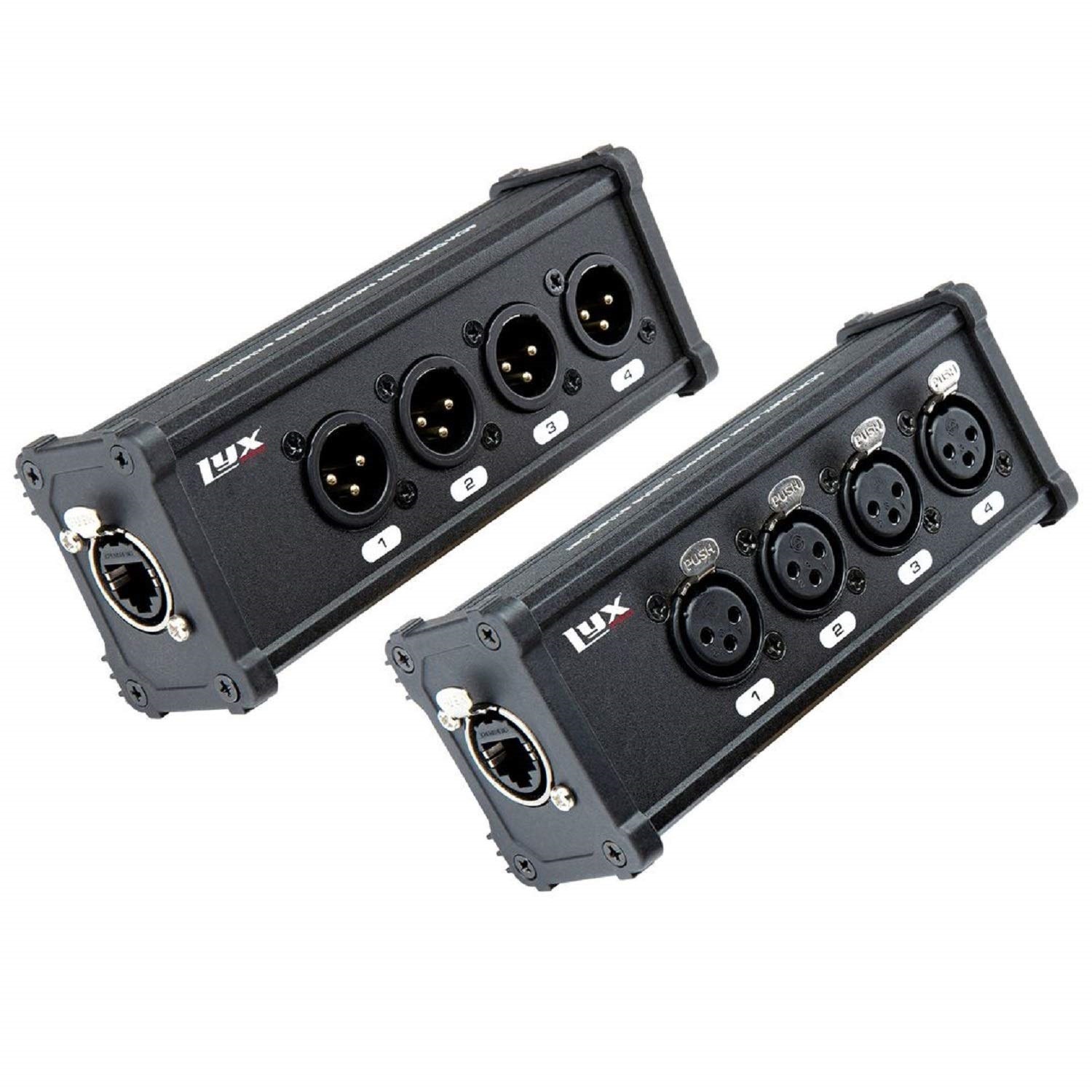 LyxPro 4 Channel XLR Splitter Box, Cable Breakout Male & Female to