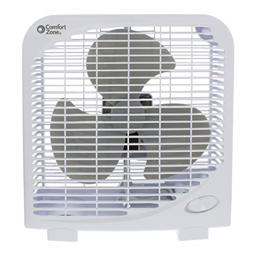 Comfort Zone CZ9BWT Portable 9inch 2Speed Quiet Box Fan White eBay