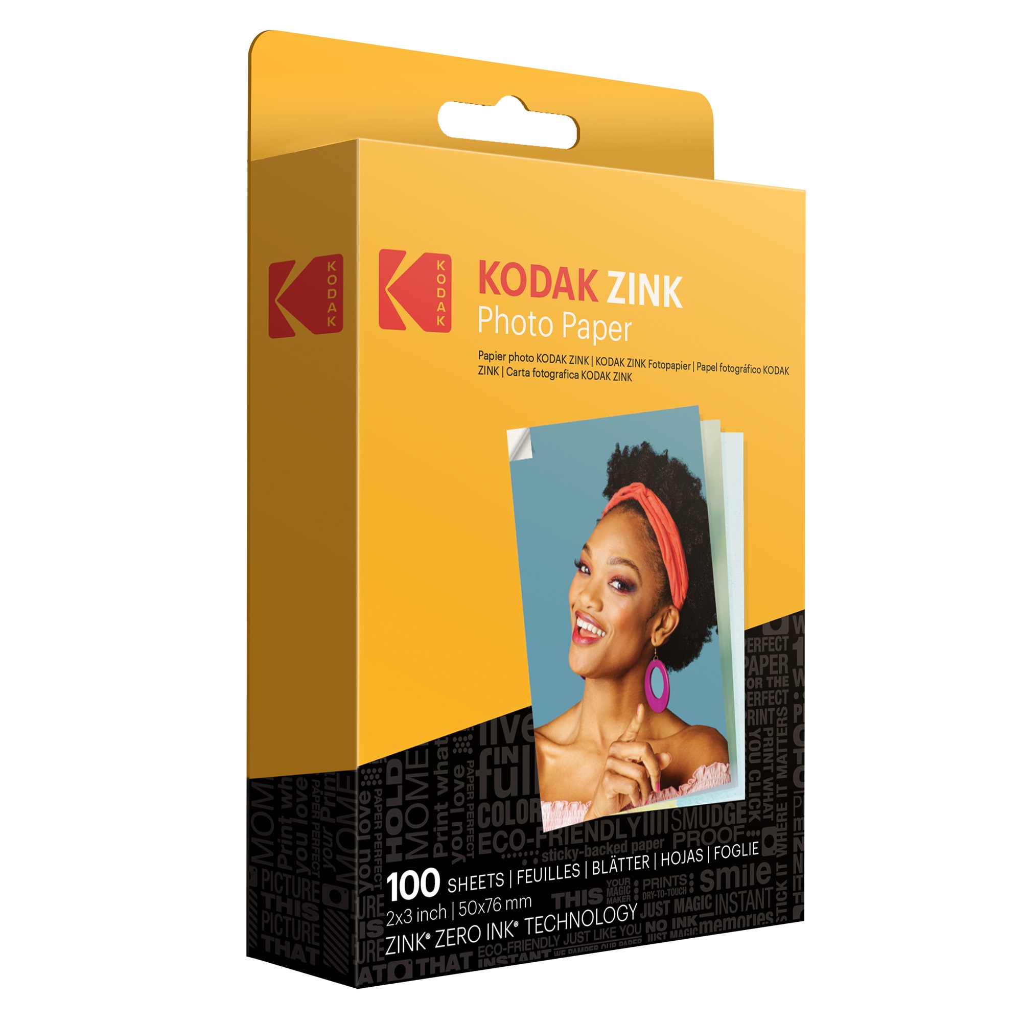 Kodak 2x3” Premium Zink Photo Paper - 100 Sheets Sticky Backed