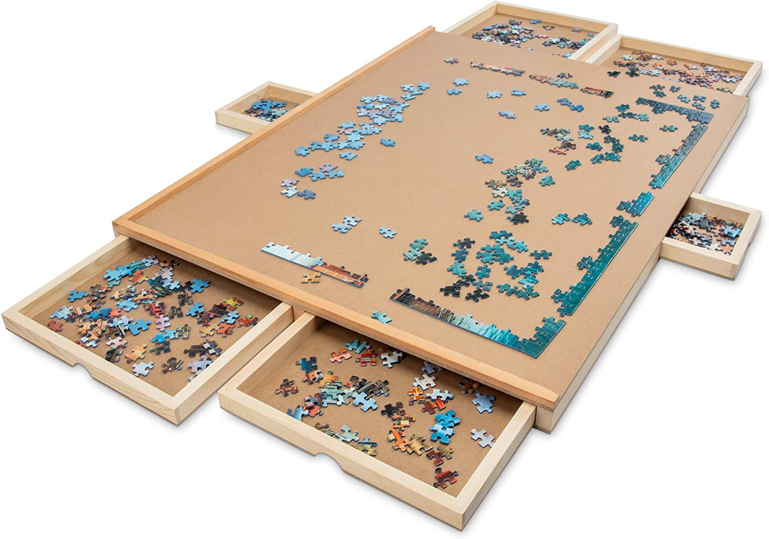Bits and Pieces –Original Standard Wooden Jigsaw Puzzle Plateau, organizer
