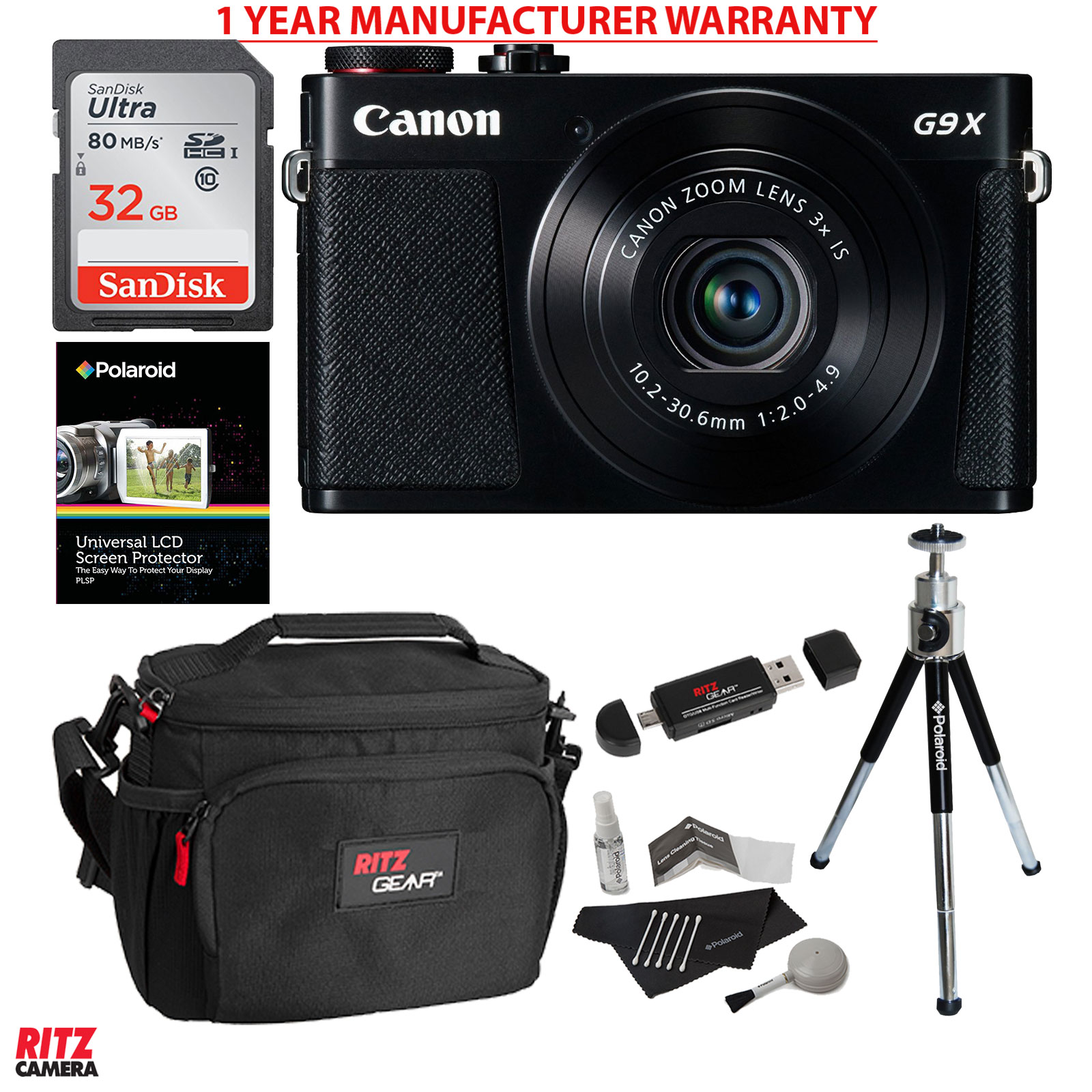 Canon PowerShot G9x Mark II Digital Camera with 3x Zoom and Accessory