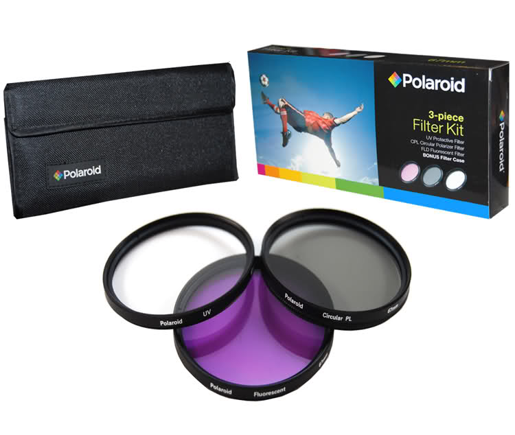 Polaroid Optics 77mm 3 Piece Camera Lens Circular Filter Set (UV, CPL